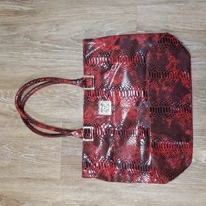 Anne Klein Reptile Textured Large Shoulder Bag / Tote Retro Soft Travel Storage